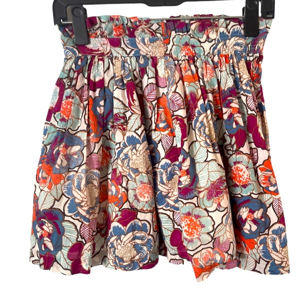 Frenchi Floral Elastic Waist Pleated Skater‎ Skirt XS